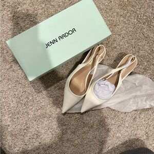 Jenn Ardor Cream Slingback Heels